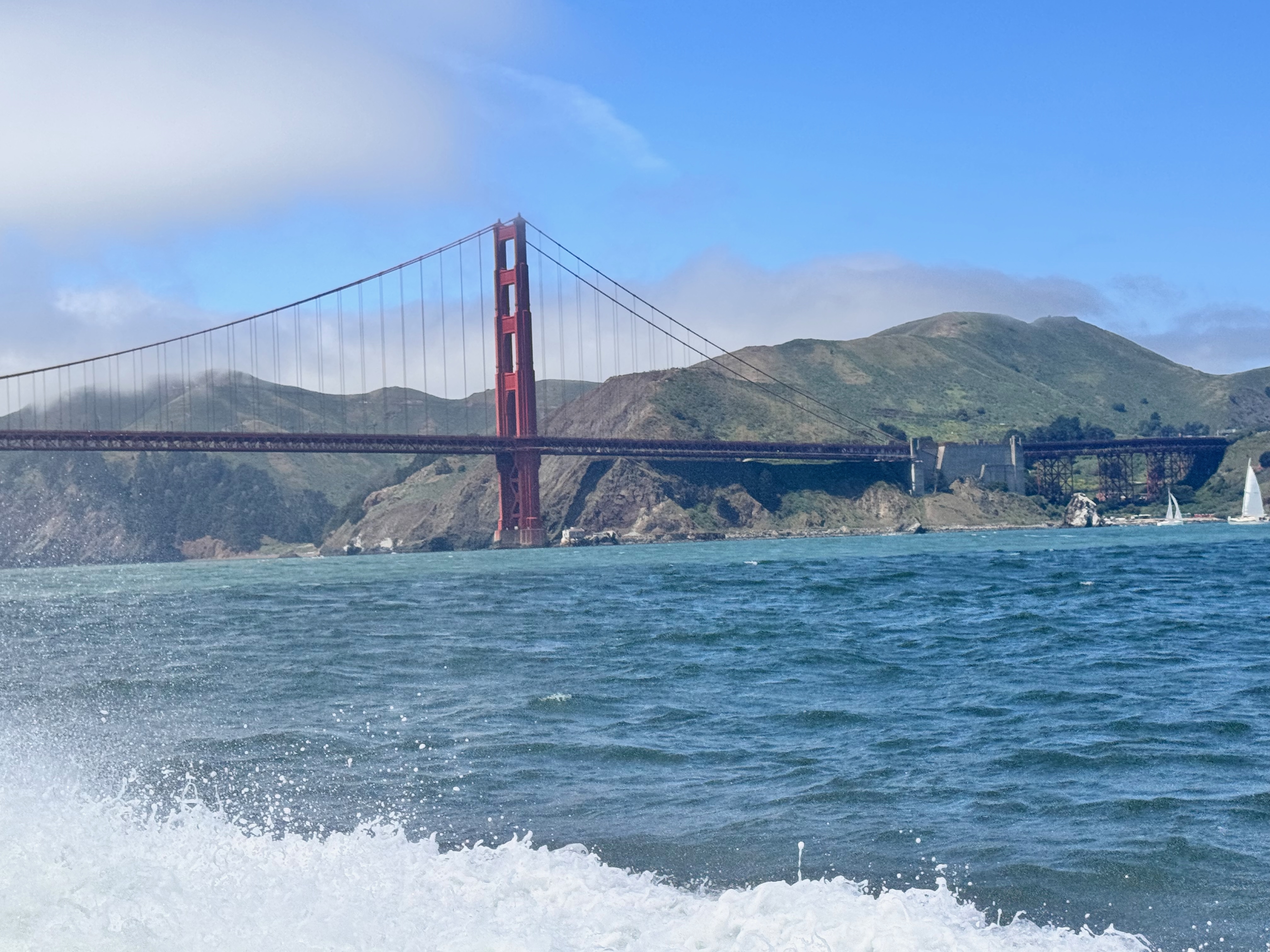 the Golden Gate Bridge from the water